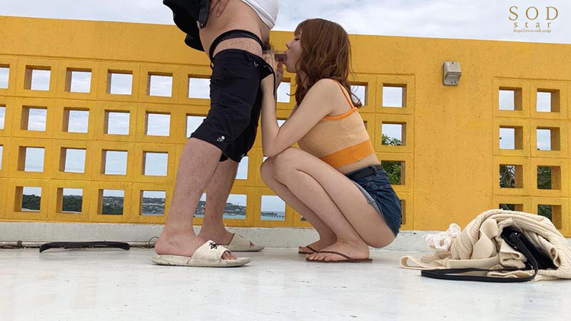 【夏といえば水着!SODstar全員ビキニ祭】ドキドキの初露出!アスリート‘新海咲’ 南国イチャラブデートで露出SEX