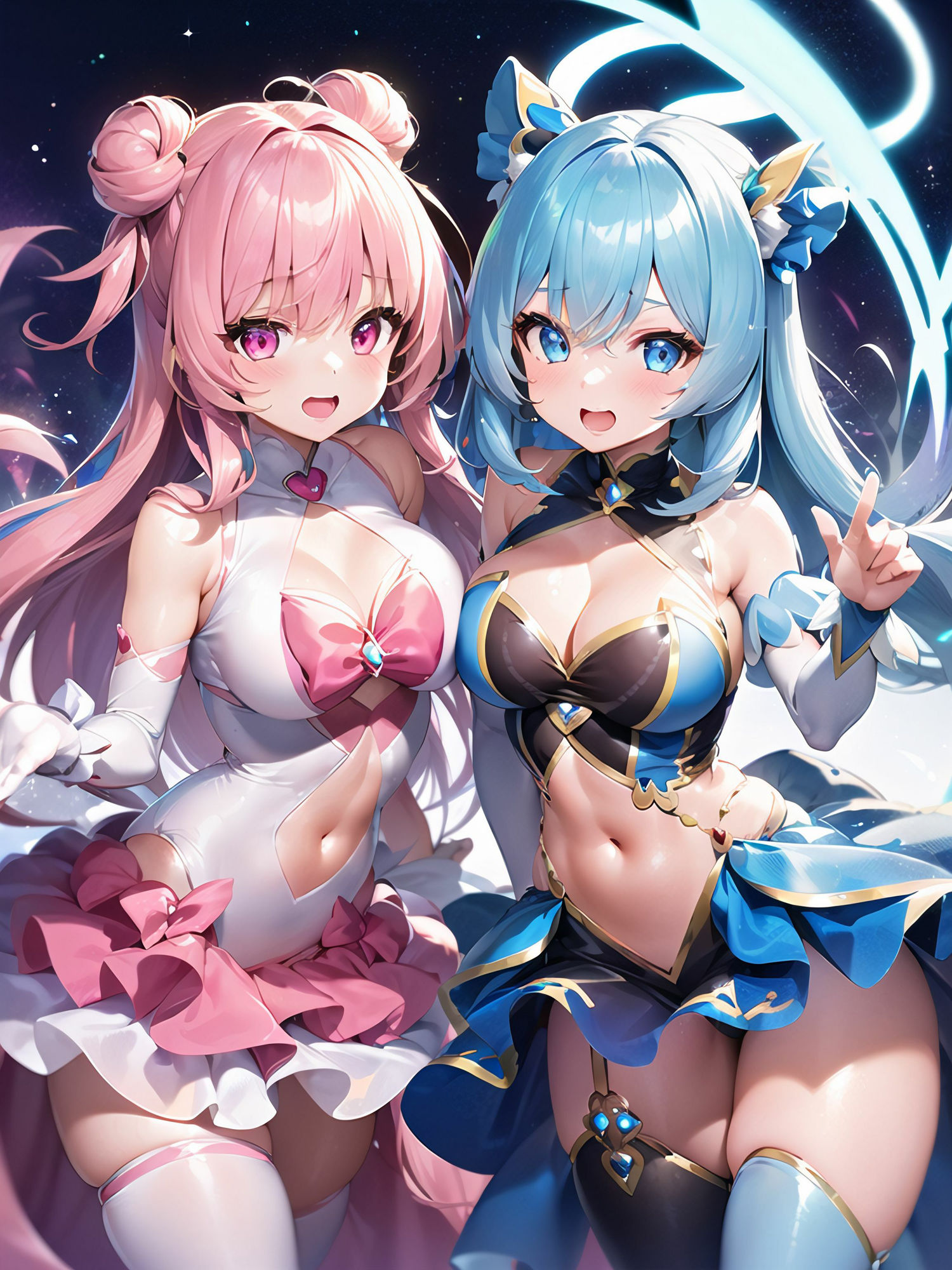 変身ヒロイン仲良く敗北悪堕ちCG集（ピンク・ブルー編）（AIArt）