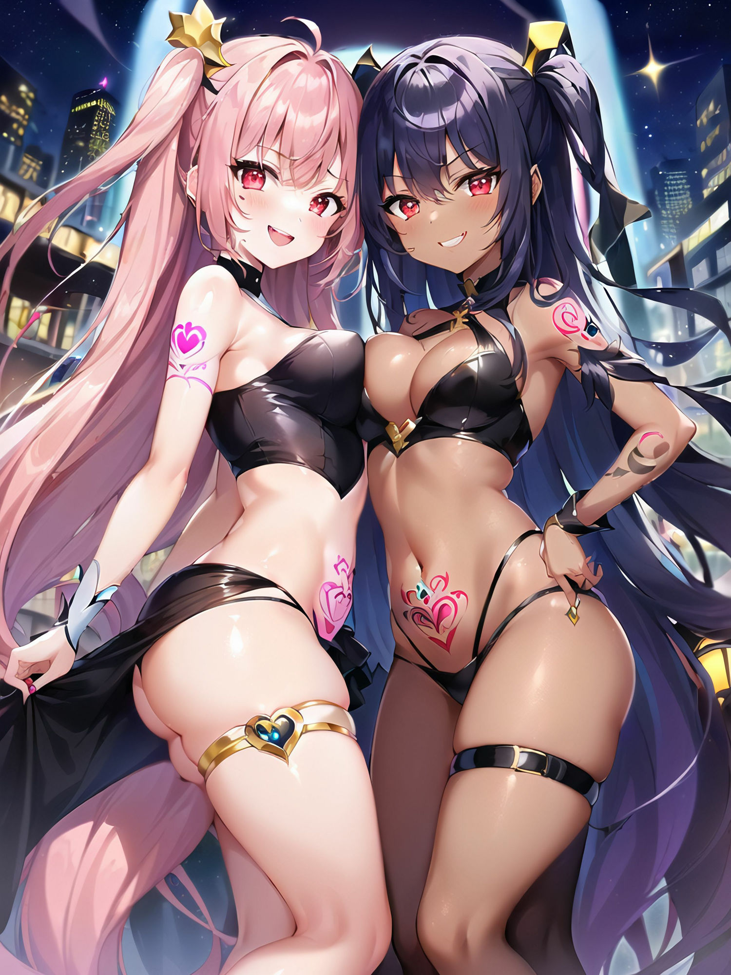 変身ヒロイン仲良く敗北悪堕ちCG集（ピンク・ブルー編）（AIArt）