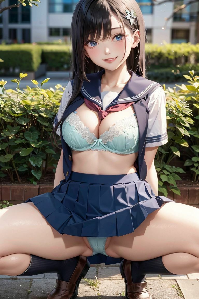 しゃがみパンチラJK2