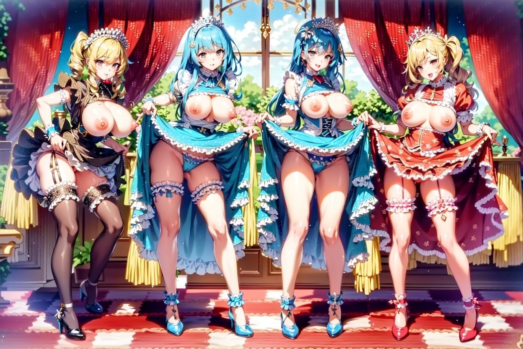 スカートたくし上げ美麗イラスト集 メイド4人編（brdreeb）