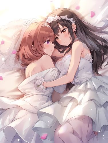 ウエディングドレス美少女(百合)チューして