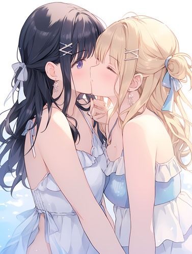 ウエディングドレス美少女(百合)チューして