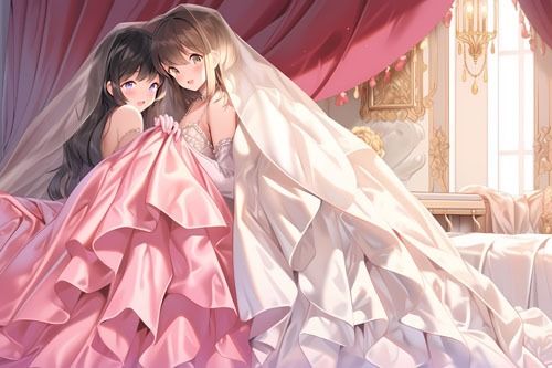 ウエディングドレス美少女(百合)チューして