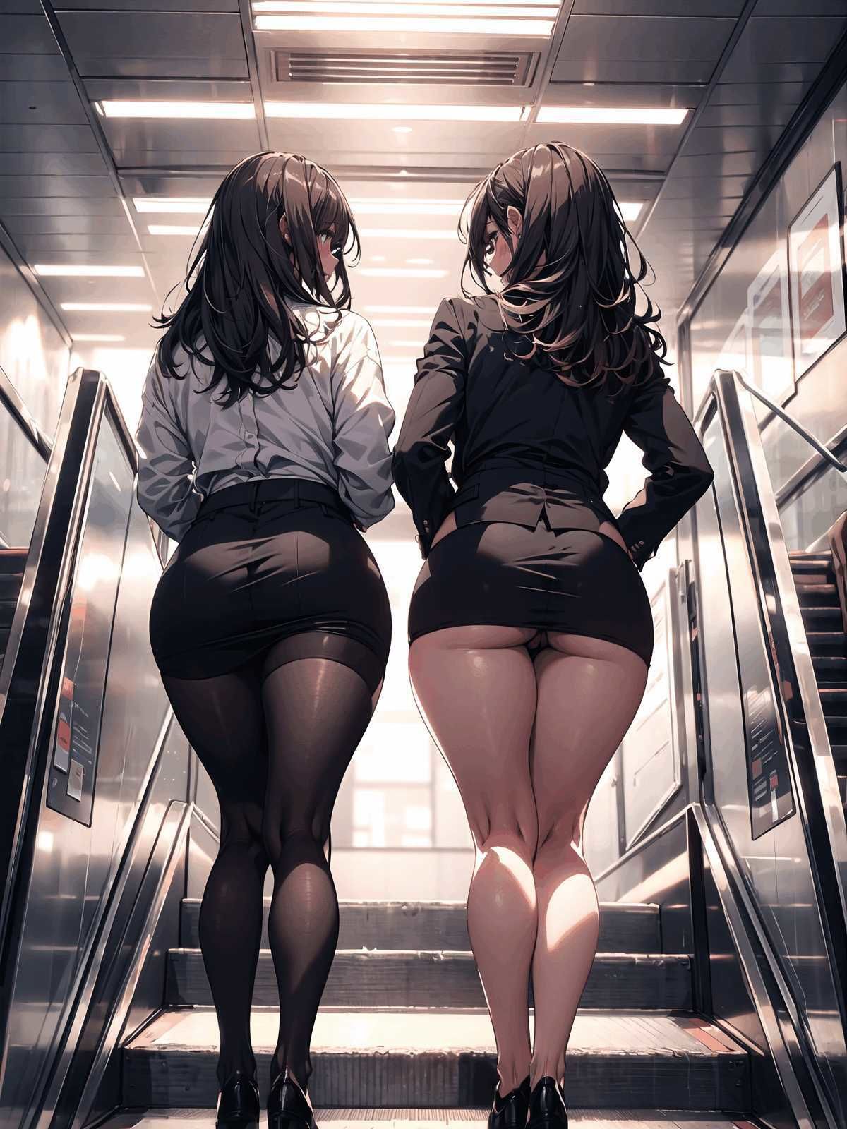 エスカレーターの、尻が好き