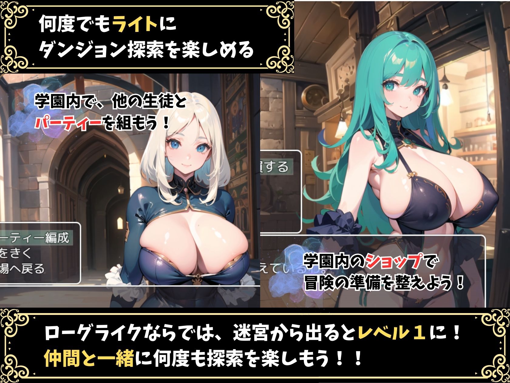 【成人向け】魔法学園と不思議な迷宮 〜ローグライト＆ハクスラダンジョンRPG〜