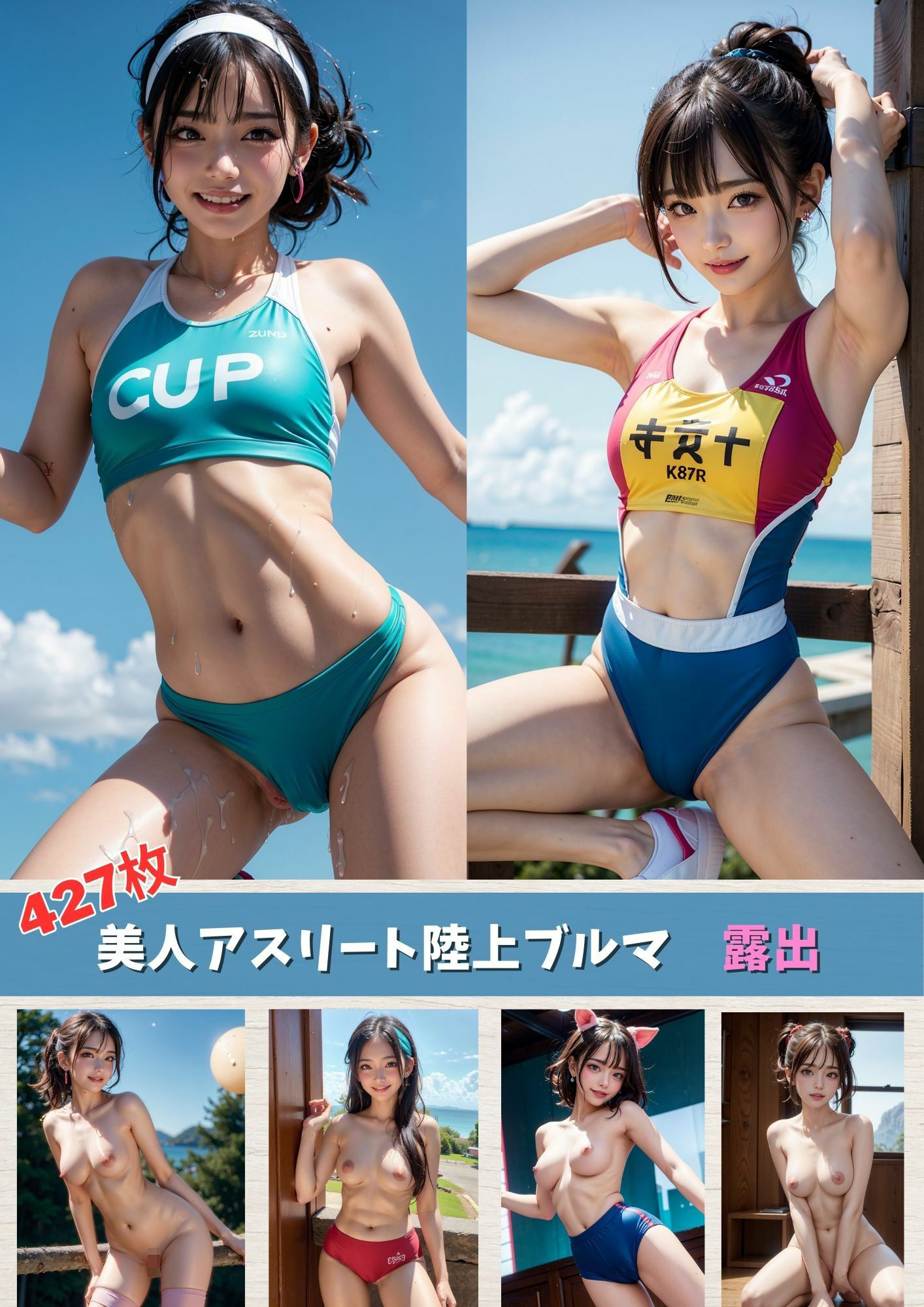 美人アスリート陸上ブルマと露出