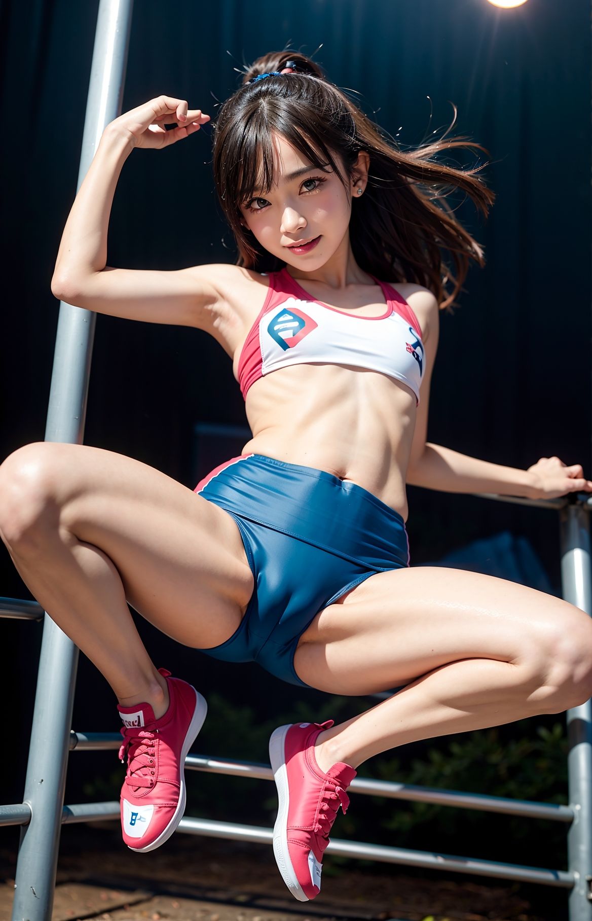 美人アスリート陸上ブルマと露出