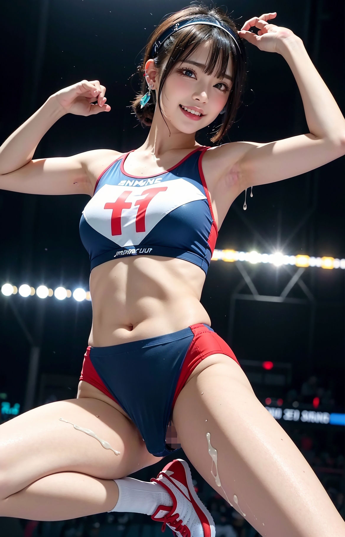 美人アスリート陸上ブルマと露出