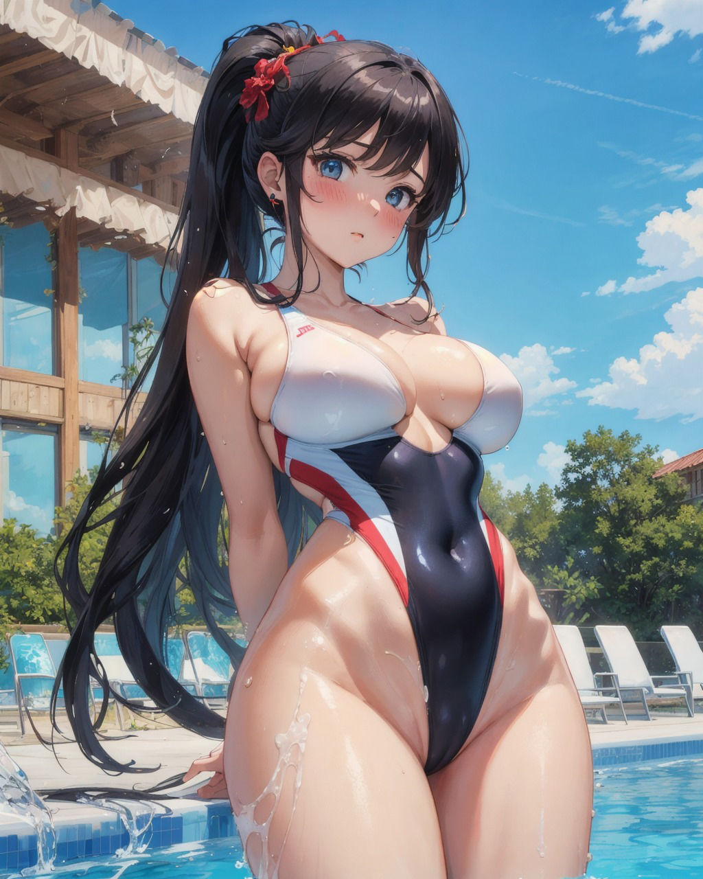 競泳水着で挑発M字開脚 幼馴染編 （221枚）