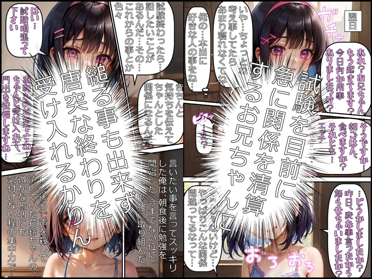 純愛少女〜かりんちゃん〜司法試験に落ちた弁護士志望のお兄ちゃんが大好きだから、一生懸命支えようとしたら八つ当たりされて純潔を奪われて性処理女として使われちゃってたし、お兄ちゃんには別に好きな人が居るけど、私は幸せだから全然OKだよね