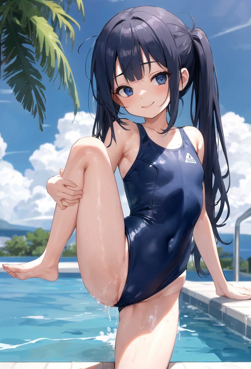 プールと教室でスクール水着撮影会