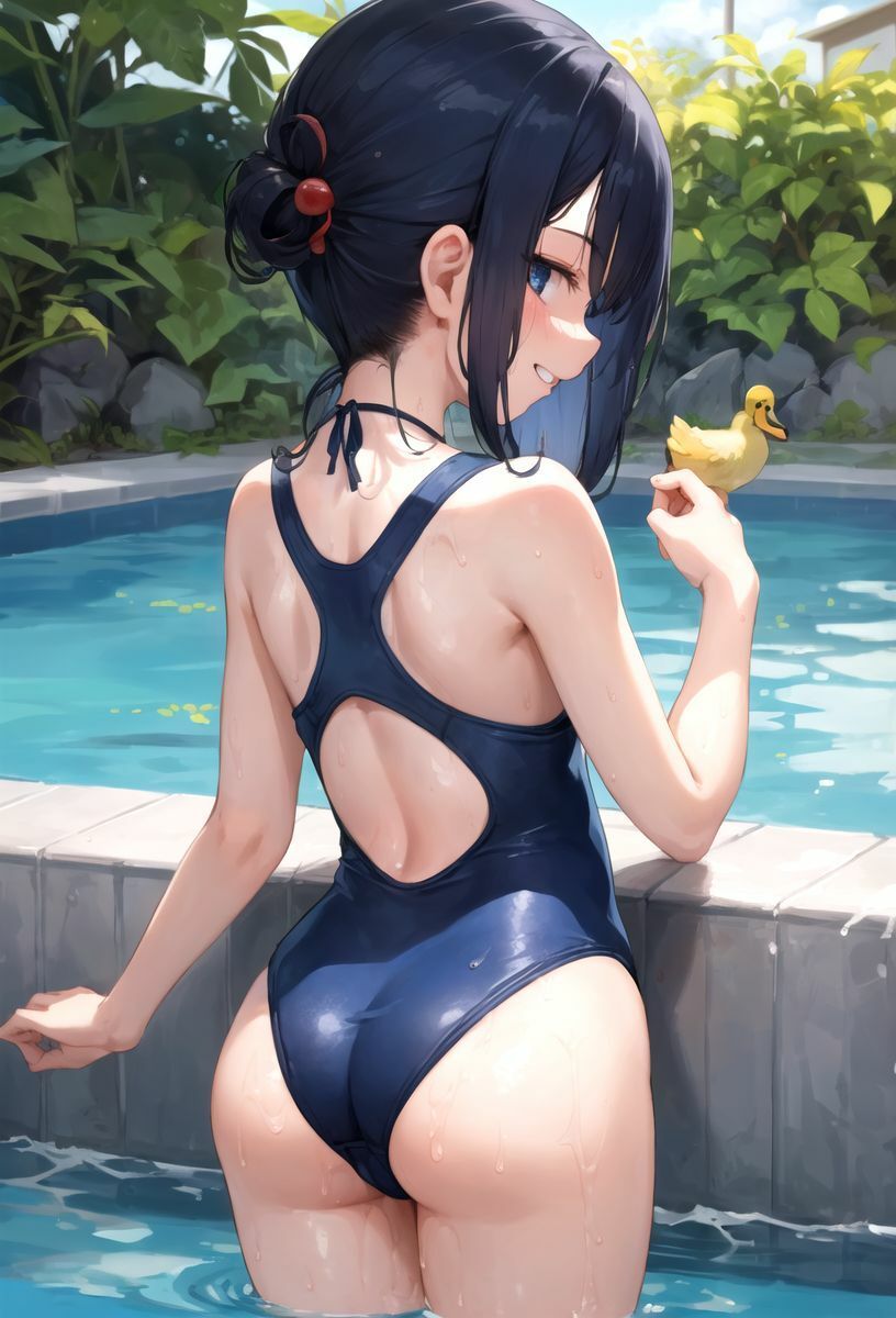 プールと教室でスクール水着撮影会