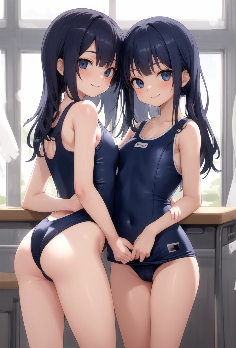 プールと教室でスクール水着撮影会