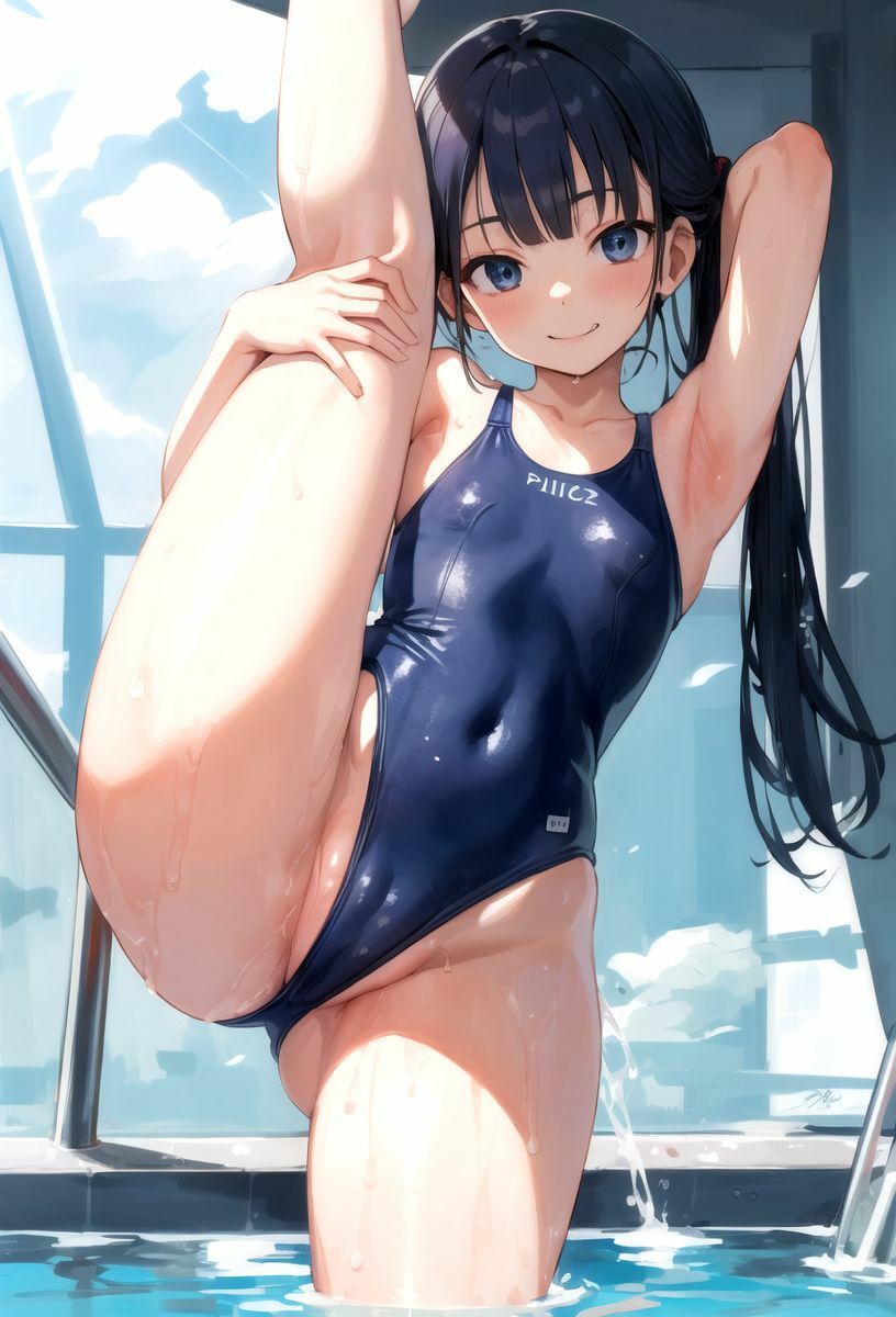 プールと教室でスクール水着撮影会