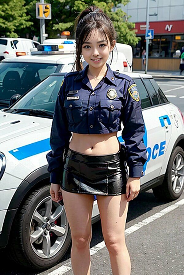 AIコスプレグラビア へそ出しミニスカポリス
