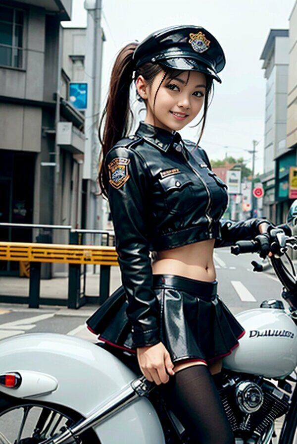 AIコスプレグラビア へそ出しミニスカポリス