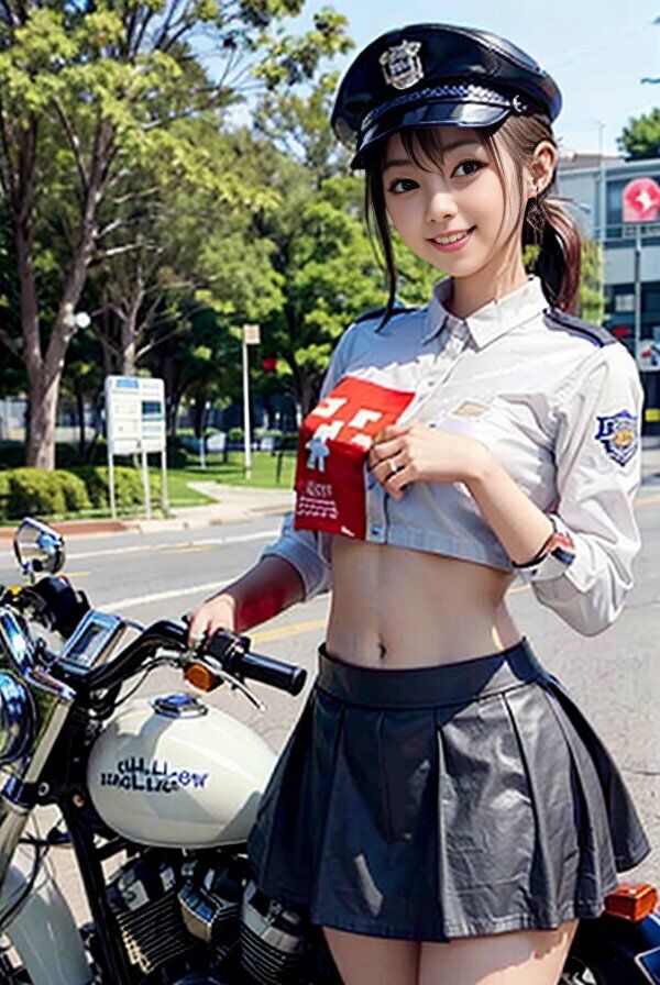 AIコスプレグラビア へそ出しミニスカポリス