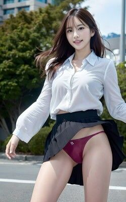 風でスカートが vol001