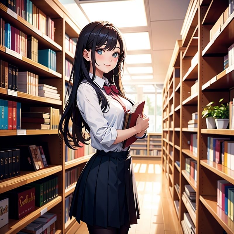 図書館の本の匂いでHになる美女