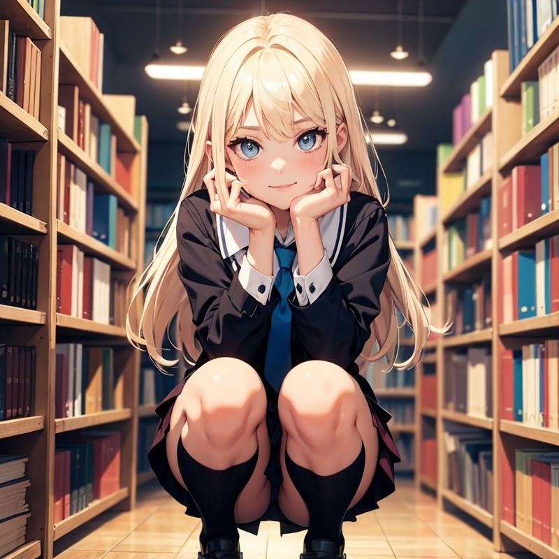図書館の本の匂いでHになる美女