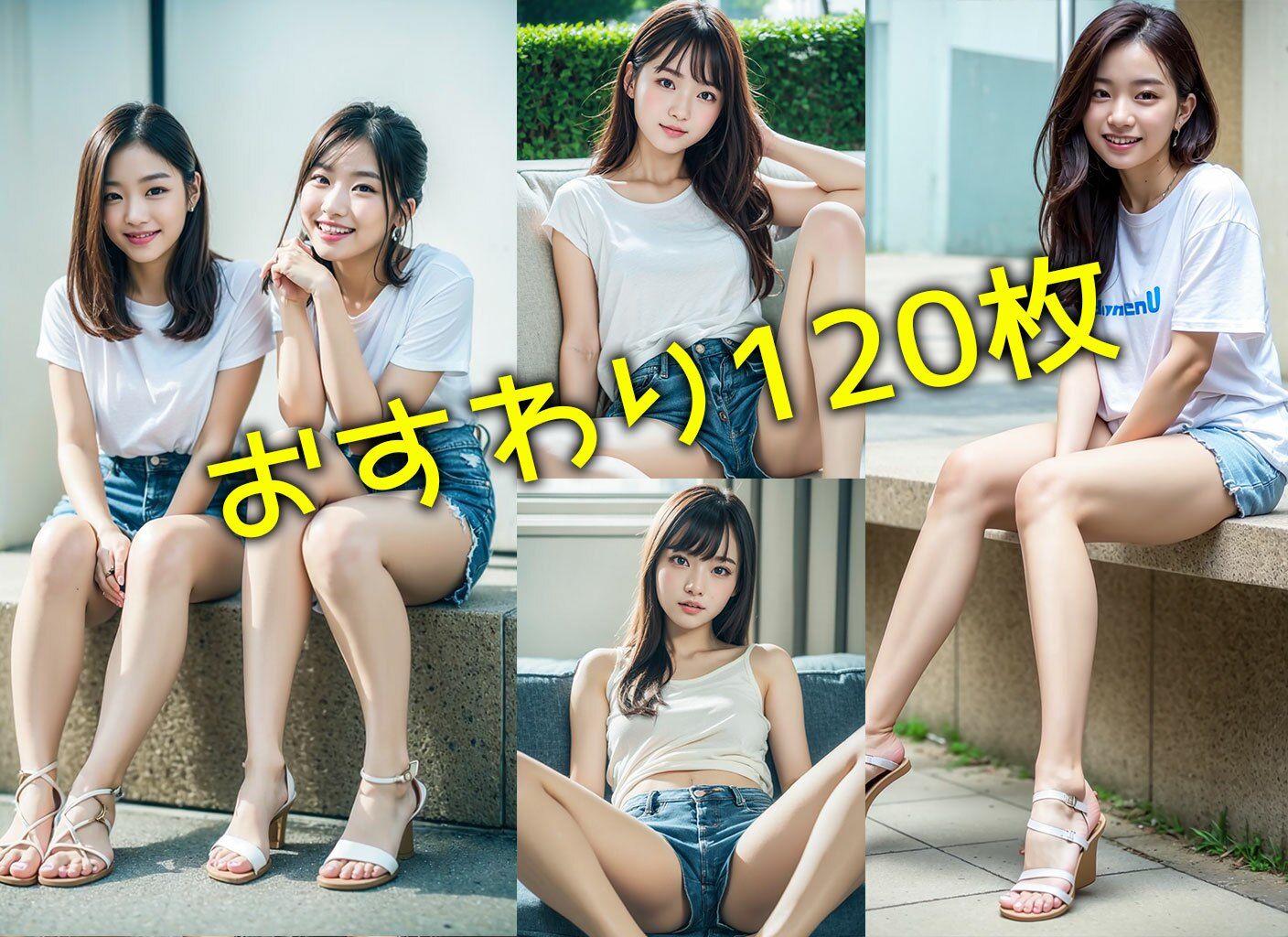 デニムミニショートパンツ美脚フェチマニア500枚 大好きな女子大生の日常の姿