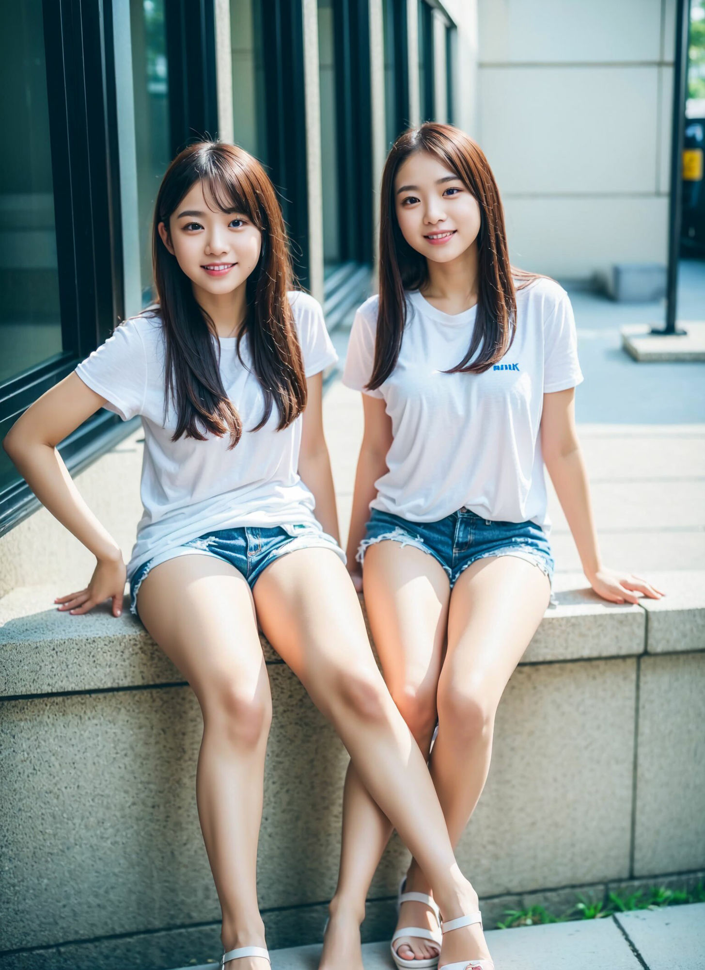 デニムミニショートパンツ美脚フェチマニア500枚 大好きな女子大生の日常の姿