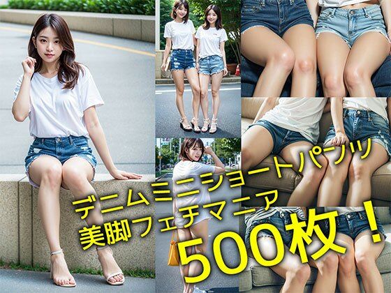 デニムミニショートパンツ美脚フェチマニア500枚 大好きな女子大生の日常の姿