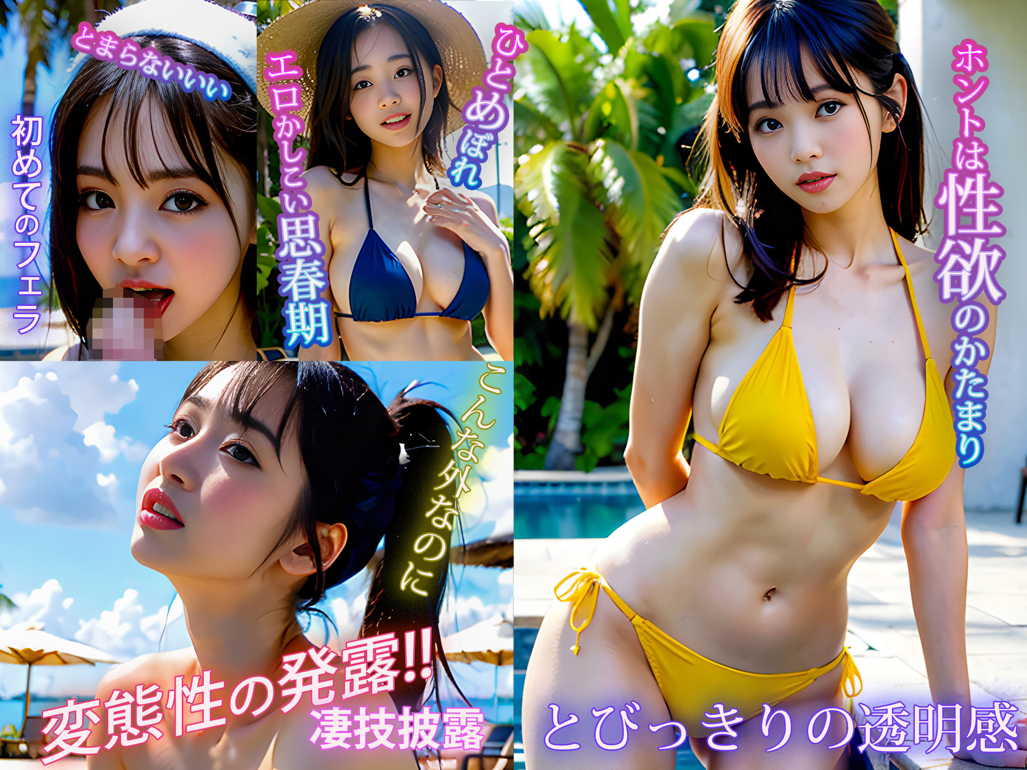 ビキニ美少女たちとヒミツの水着撮影会リゾートプール編