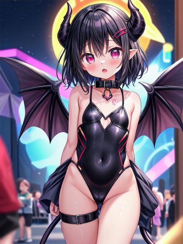 他人に見えないことをいいことにサキュバスちゃんを連れ出してみた