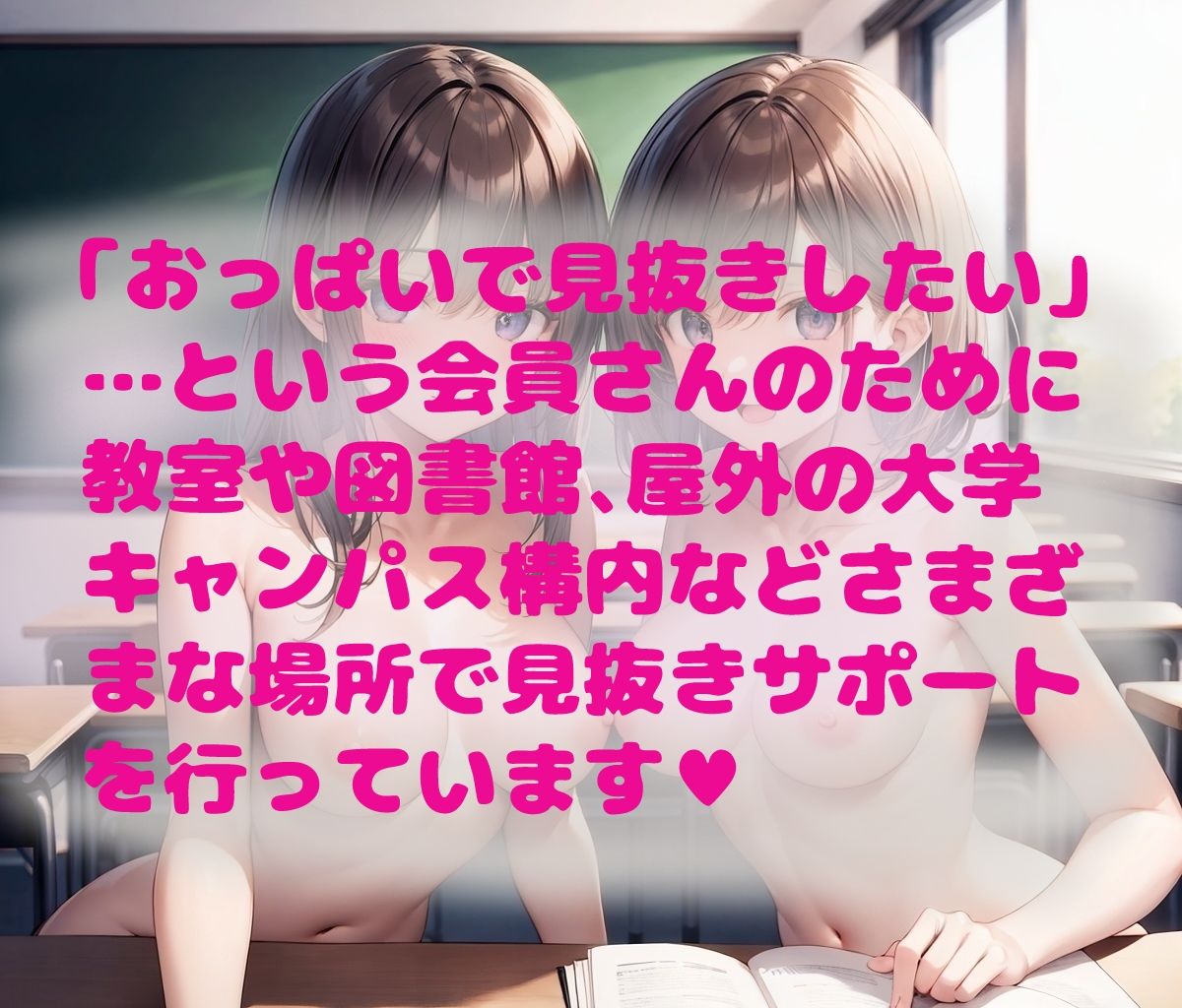 見抜きサポート部の女の子たち〜有志JDのオナニーライフ支援活動〜(AIイラスト作品)