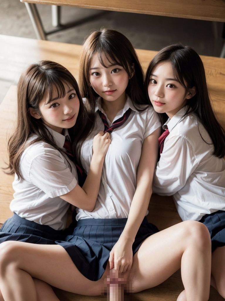 教室で女子校生ハーレム!【超リアルCG集】