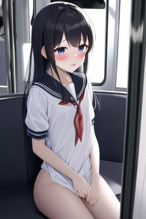 敏感な貧乳JKが露出行為で愛液を漏らしてるところを目撃され赤面してしまう集