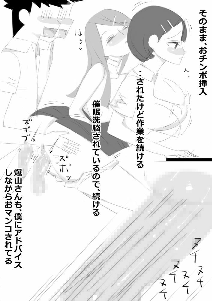 TS催●洗脳装置で、女子社員にされた僕、男女の同僚とスケベ仕事してる