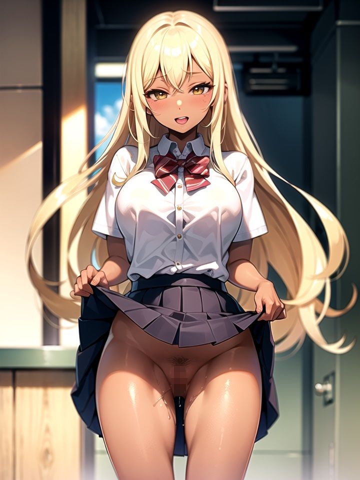 【金髪ギャルビッチ】制服たくし上げ少女 Part2