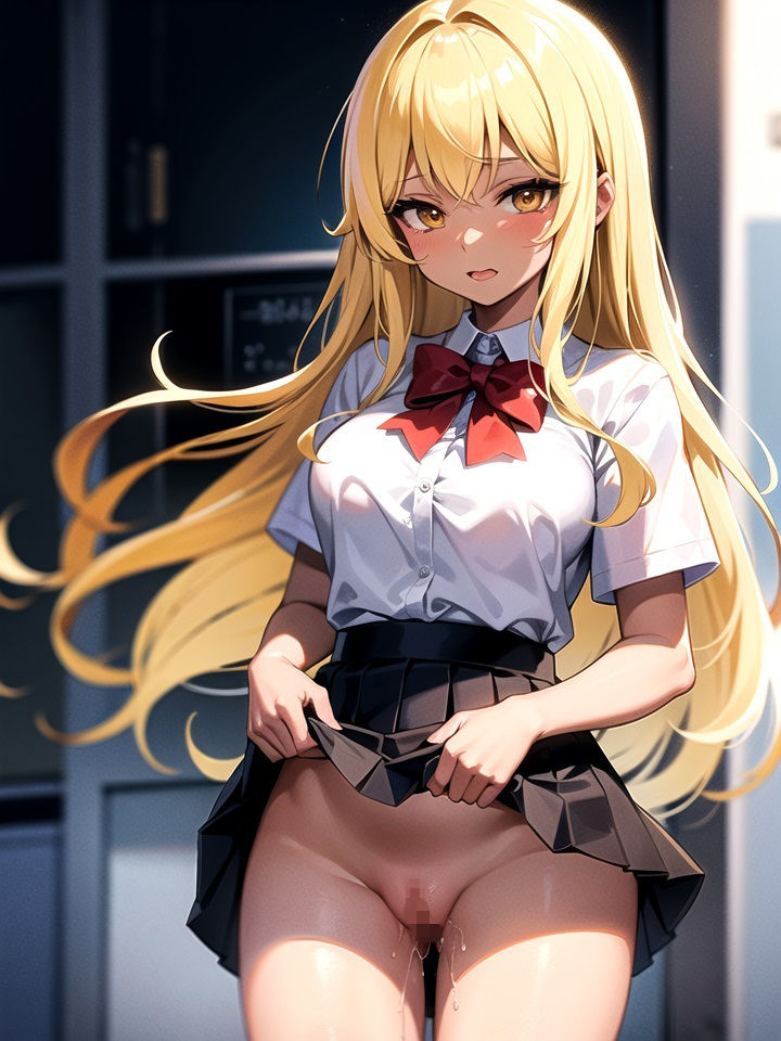【金髪ギャルビッチ】制服たくし上げ少女 Part2