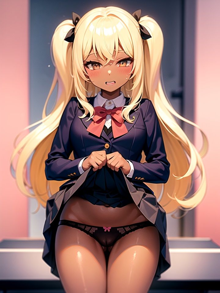 【金髪ギャルビッチ】制服たくし上げ少女 Part2