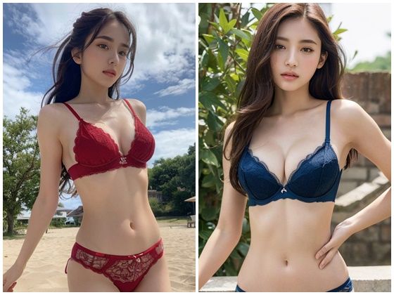AI写真集グラビア4美人の下着姿300P:挑戦的な美への一歩