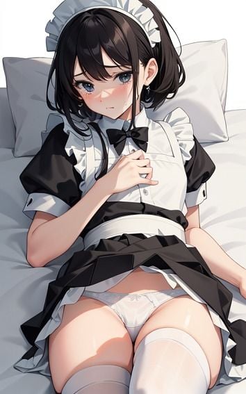 【黒髪メイドのパンチラ】美少女イラスト集【73枚】