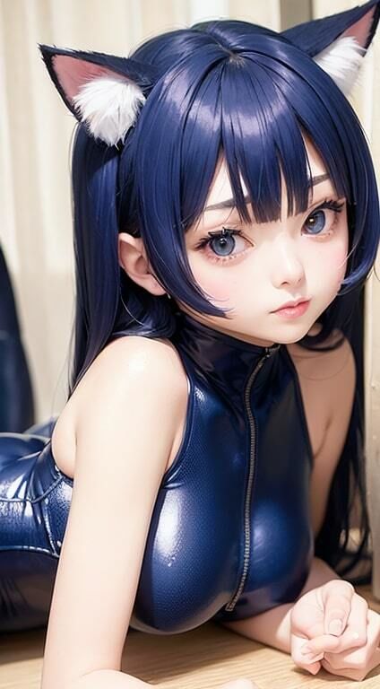 ねこ耳競泳水着【AI生成】