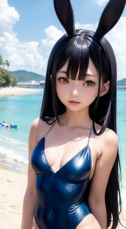 うさ耳競泳水着1【AI生成】