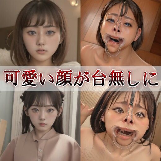 可愛い女の子の顔面崩壊ビフォーアフター〜鼻フック＆アングルワイダー編〜