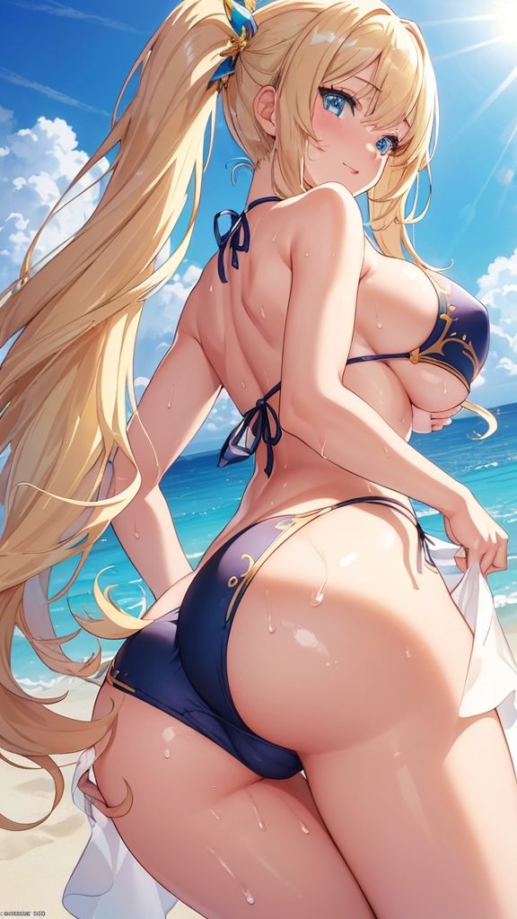 美少女 金髪ツインテ水着