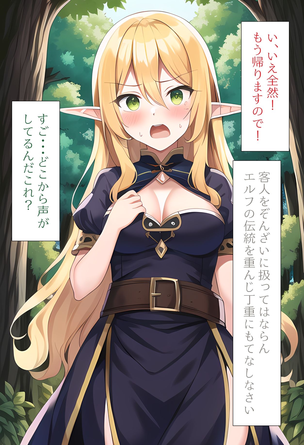 ［AI生成イラストCG集］同級生エルフの村に伝わる古い風習の話CG集