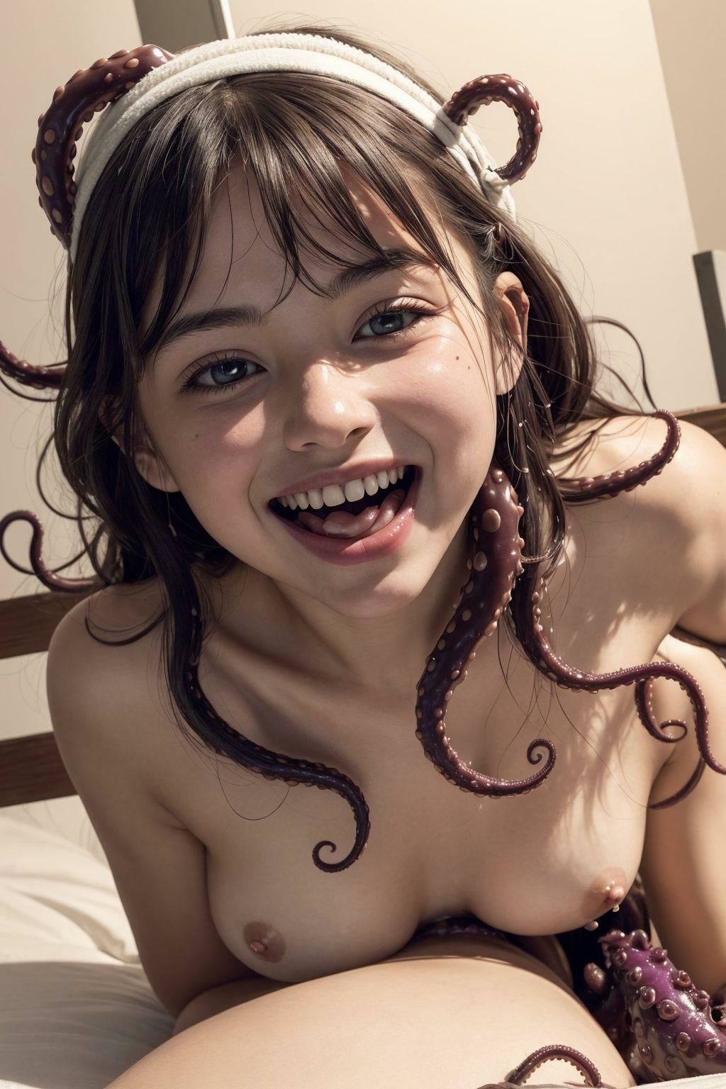 触手に無理やり孕まされた少女たち〜笑顔編〜