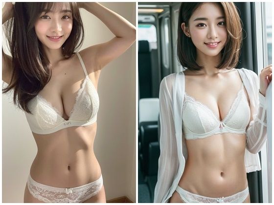 AI写真集グラビア5美人の白色下着姿210P:美の新次元アートとエレガンス