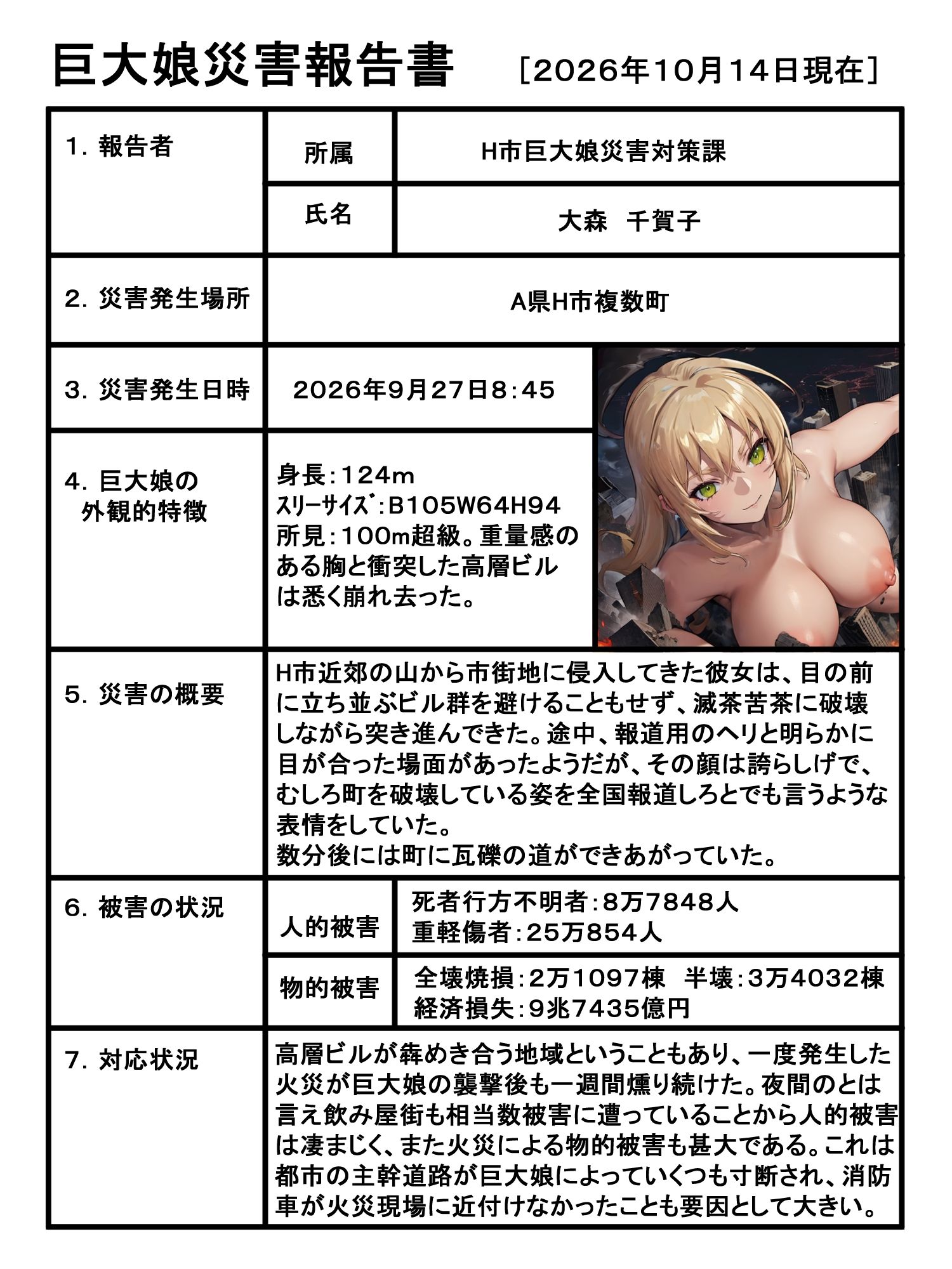 災害報告書付き！巨大娘都市蹂躙コレクション！part1