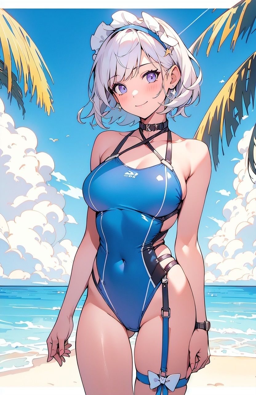 青い水着の女の子