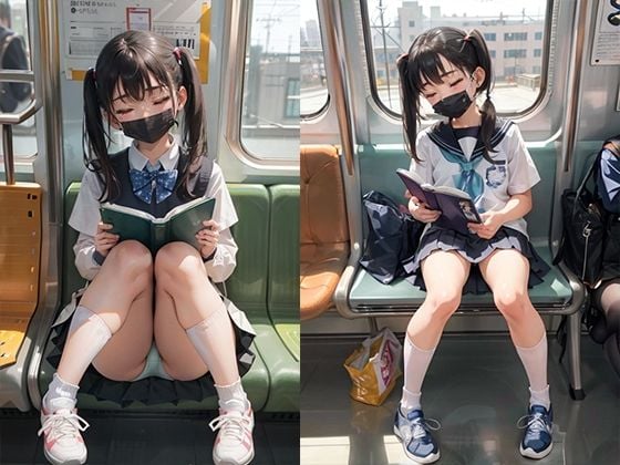 爆睡盗撮ロリ電車その1