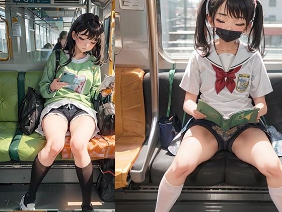 爆睡盗撮ロリ電車その1